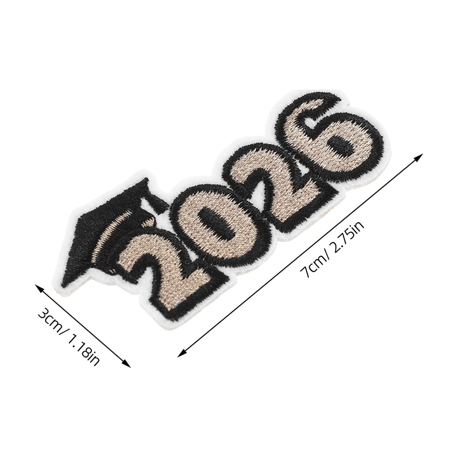 ELAYARD Black Embroidered Graduation Iron-On Patches for Jackets, Jeans, Caps, and School Gown Decoration