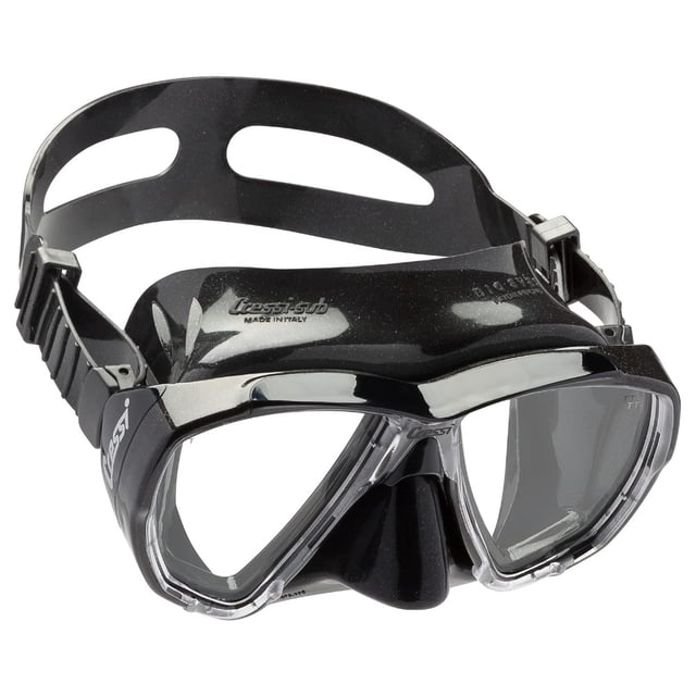 Visor Máscara Adulto CRESSI Big Eyes Negro Dos Lentes Transparentes