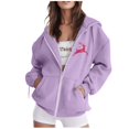 thumbnail image 2 of WEAIXIMIUNG Sweat à Capuche Zippé pour Femmes Mode Imprimé Cerf Leaping Manches Longues Poche Cordon Décontracté Sport, 2 of 6
