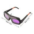 thumbnail image 3 of Solar-Powered Auto-Dimming Welding Goggles with 10 Replacement Lenses, ABS Frame & PC Lens, 0.1ms Fast Dimming, UV/ Harmful Light Protection, Adjustable Elastic Band for Electric Welding, Gas, 3 of 6