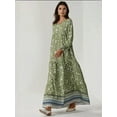 thumbnail image 2 of Printed Viscose Maxi Dress with Crew Neck, 2 of 5