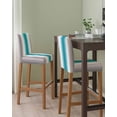 thumbnail image 2 of Turquoise Gray Ombre Bar Stool Covers Set of 2, Farmhouse Teal Gradient Modern Art Stretch Washable Bar Chair Covers with Backs, Removable Pub Counter Height Chair Cover for Kitchen Dining Room Cafe, 2 of 7