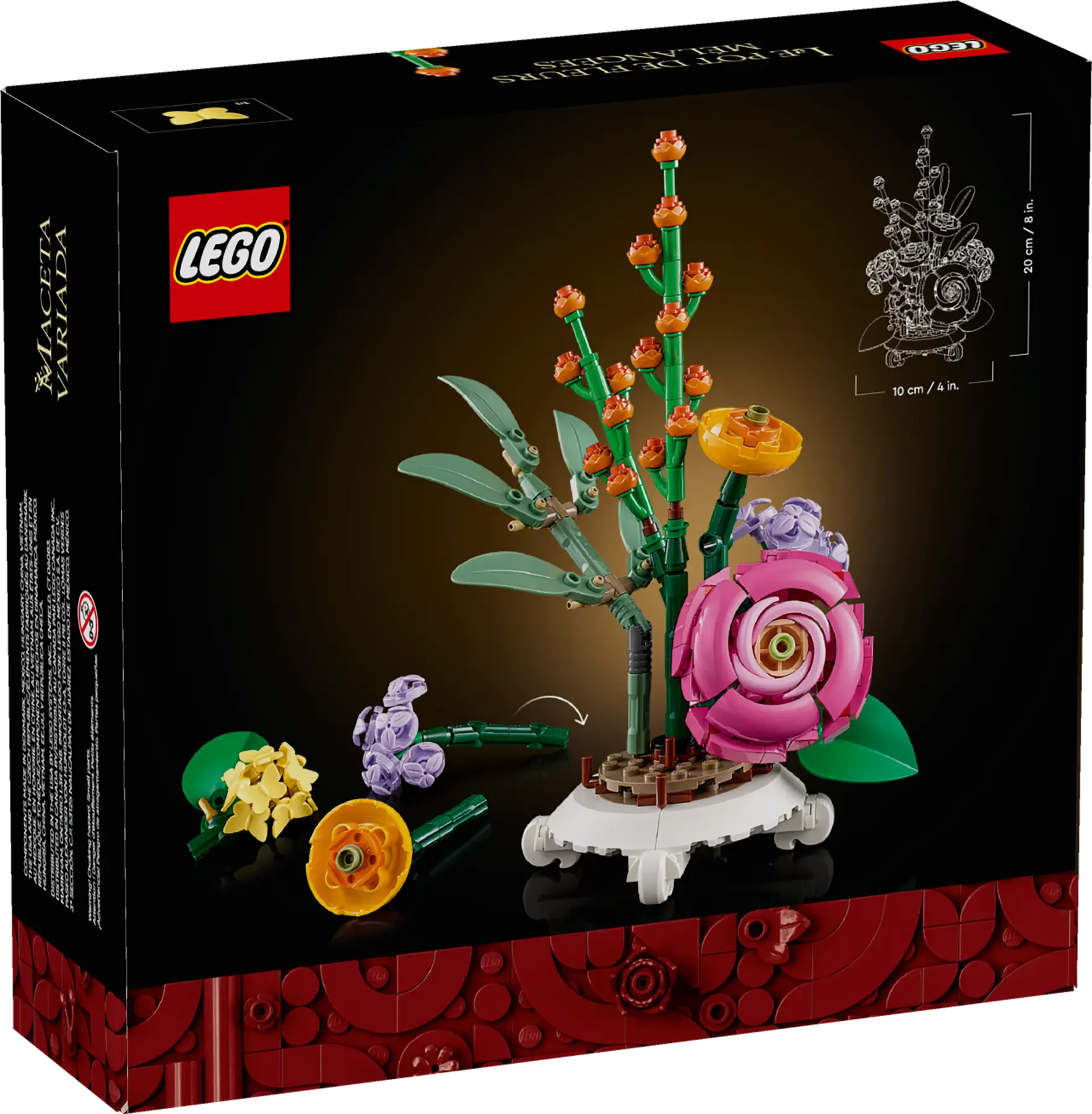 LEGO Botanicals Mixed Flowerpot 40762, Store Exclusive, Indoor Plant Decorations for Table, Desk, Office - Creative Gift Idea for Her & Him