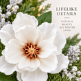 thumbnail image 2 of Artificial Christmas Wreath, White Flowers, Frosted Pine, Purple Berries, Greenery, 24 Inch, 2 of 9