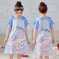 thumbnail image 1 of Pijamas infantiles de verano para niñas, lindos pijamas de manga corta con cuello redondo de dibujos animados, ropa de hogar holgada y delgada para niñas de talla mediana y niños mayores, 1 of 2