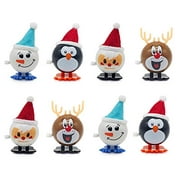 8 Pieces Wind-up Christmas Novelty Jumping Toys Christmas Wind Up Toys Stocking Stuffers for Kids Party Favors