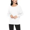 thumbnail image 2 of Women's Solid Stretch Dolman Tops (Pack of 2) Lightweight and Relaxed Fit, 2 of 5