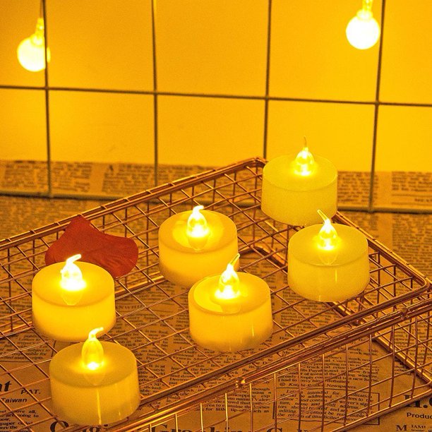Lámpara 6x Velas sin llama LED Tealight Velas románticas ligeras de la boda para la decoración del partido