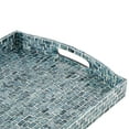 thumbnail image 4 of DecMode 20", 18"W Blue Wood  Tray with Slot Handles, 2-Pieces, 4 of 13
