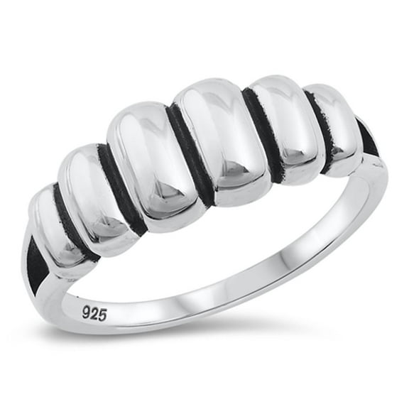 Unique Artistic Bali Chunk Ring .925 Sterling Silver Band Jewelry Female Male Unisex Size 6