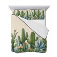 thumbnail image 7 of Green Cactus Full Size Down Alternative Comforter, Lightweight Comforter Quilt Bedding Set with Pillow Shams Watercolor Summer Botanical Beige All Seasons Bed Comforter Duvet Insert 78"x90", 7 of 7