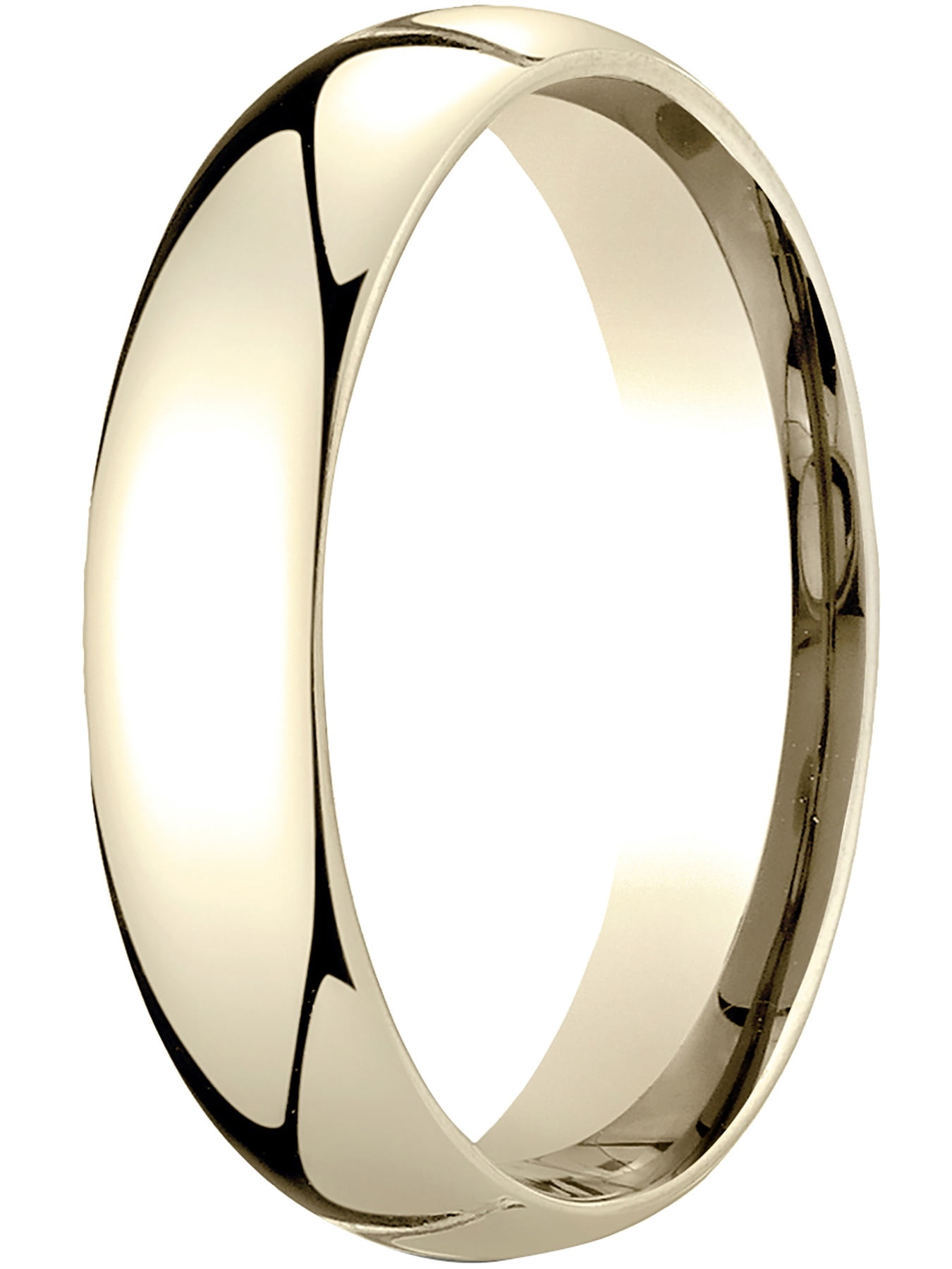Womens 14K Yellow Gold, 5mm Slightly Domed Standard Comfort-Fit Wedding Womens 14K Yellow Gold, 5mm Slightly Domed Standard Comfort-Fit Wedding