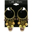 thumbnail image 3 of Mi Amore Drop-Dangle-Earrings Gold-Tone/Brown, 3 of 4