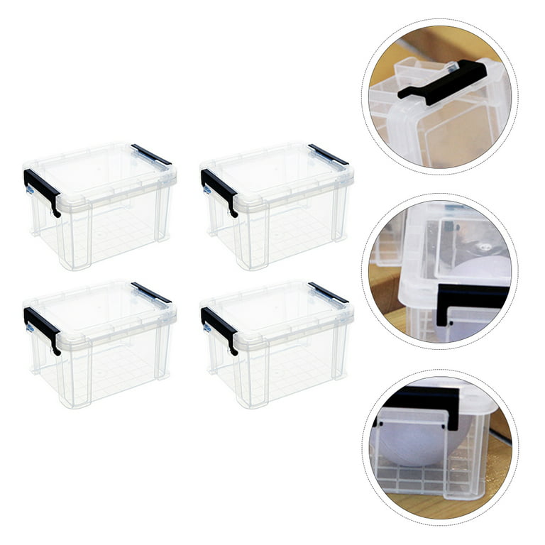 4Pcs Mini Storage Boxes Transparent Storage Boxes Home Toy Storage  Containers