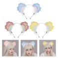 thumbnail image 2 of Kitten-Ear Headband Sweet Girls Accessories Cosplay Beast Ears Fursuit Masquerade Halloween Cosplay Party Yellow, 2 of 4