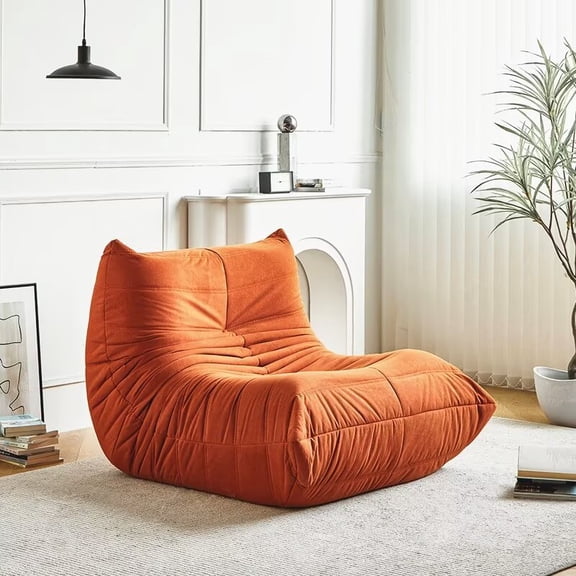 AFANQI Orange Microfiber / Microsuede Bean Bag