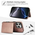 thumbnail image 4 of ELEHOLD Case for iPhone 13, 2-in-1 Magnetic Shockproof Leather Wallet Flip Case Cover, Detachable Card Holder with Stand,Rosegold, 4 of 8