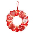 thumbnail image 3 of Pklyzj Valentine's Day Wreath, 12" Heart Shaped Wreath for Front Door with Lights Red Heart Battery Operated Valentines Door Wreath for Home Outdoor Indoor Wedding Party Decor, 3 of 7