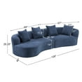 thumbnail image 3 of Christopher Knight Home Modern 126" Curved Sectional Sofa, 5-Seater Modular Couch with 4 Throw Pillows, Navy Blue, 3 of 8