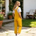 thumbnail image 5 of Kiijoy Girls Casual Sleeveless Solid Overalls Trousers with Pocket, Yellow, Sizes 5-14, 5 of 5