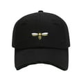 thumbnail image 3 of Jinhomg Cute Baseball Caps for Women 2025 Funny Bee Embroidered Holiday Hats Lightweight Adjustable Cotton Distressed Hat Insect Honey Spring Saving Black Free Size, 3 of 4