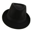 thumbnail image 1 of Gentleman Manhattan Structured Gangster Trilby Fedora Hat Black, 1 of 10