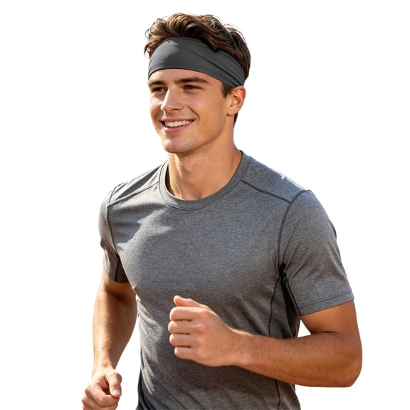 Fgnfyis Workout Headbands Breathable Sweat Wicking Feel Headband for Men Women Lightweight Bandana Style Sports Sweatbands Running Headband Grey One Size