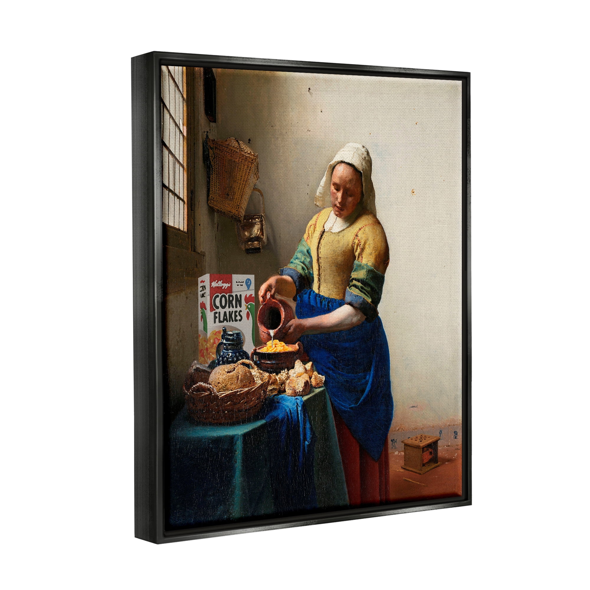 Stupell Industries Funny Classic Painting Food & Beverage Painting Black Floater Framed Art Print Wall Art, 17 x 21