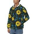 thumbnail image 3 of Kdxio Sunflowers And Blue Flower Print Men Hoodies Casual Hoodies for Men with Zip Pockets Full Zip Long Sleeve Sweatshirt Sports Hooded Jacket-Medium, 3 of 5