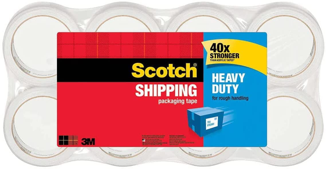 3 Core 3850-60 1 Roll Heavy Duty Packaging Tape New Clear Shipping and Mailing Strong Seal on All Box Types Designed for Packing 1.88 x 65.6 yd 