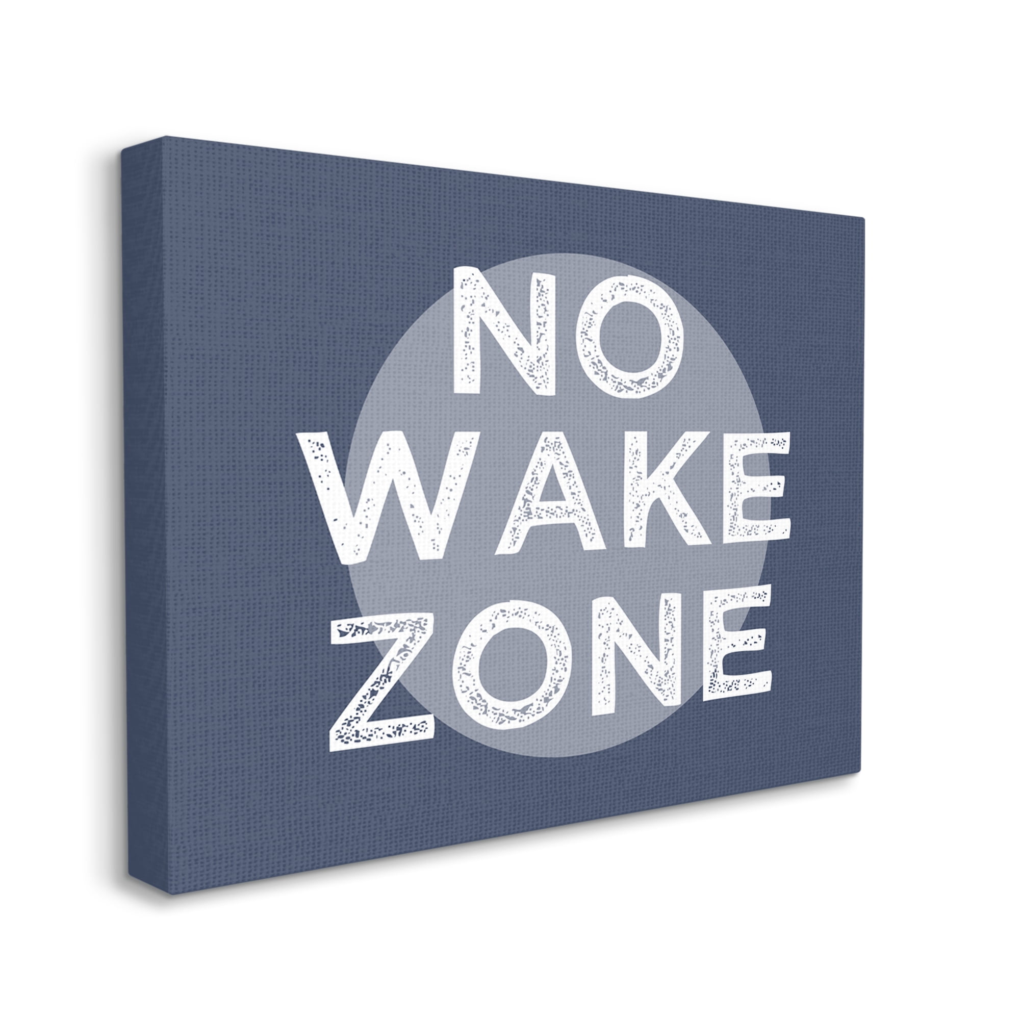 Stupell Industries No Wake Zone Circular Background Grunge Textured Words,30 x 24, Design by Daphne Polselli
