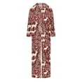 thumbnail image 2 of BLTIBY Women's 2 Piece Christmas Pajamas Set Button Lapel Xmas Graphic Shirt Long Pants Pjs Sets Sleepwear with Pockets Red S, 2 of 8