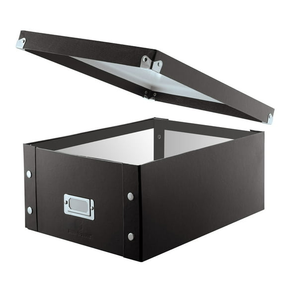 Snap-N-Store CD Storage Box - Pack of 1/2 - Durable Disc Holder with Lid to Store for Discs (1 Pack - Doublewide CD, Black)