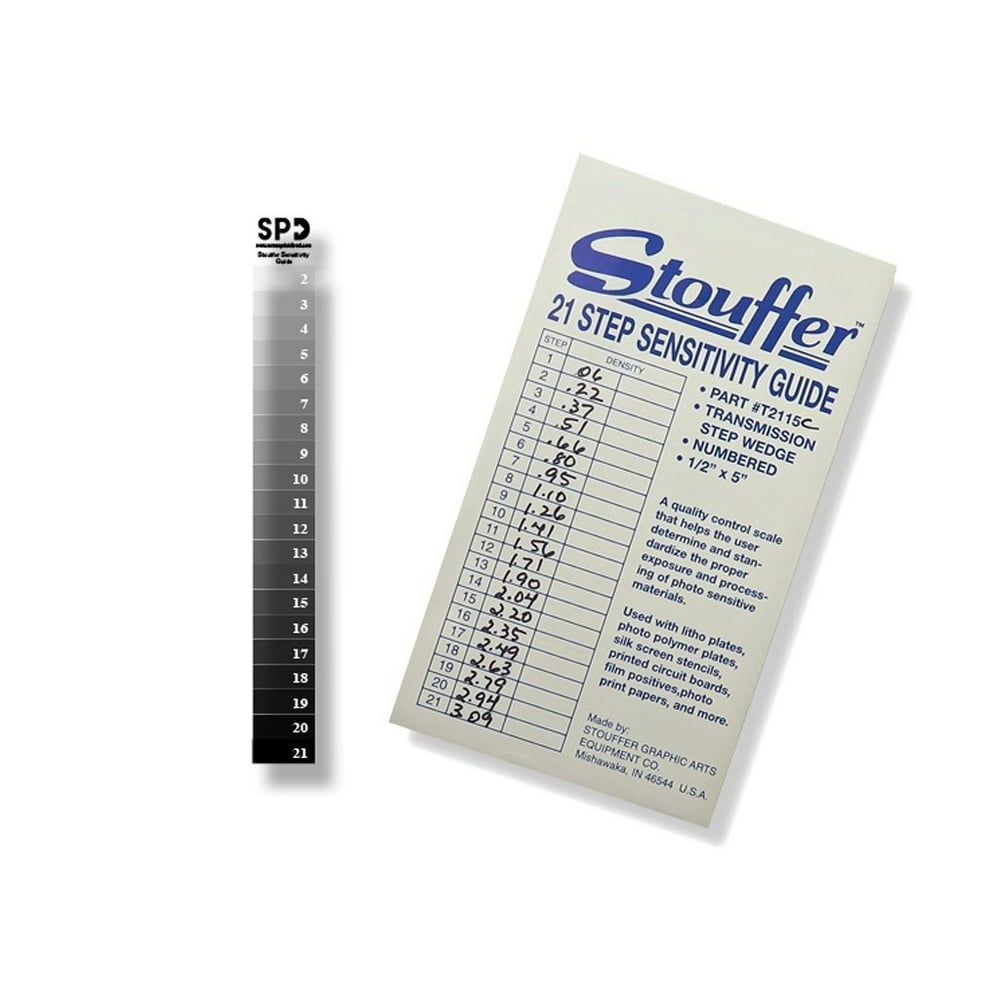 21 Step Wedge Exposure Calculator for Screen Printing Stouffer