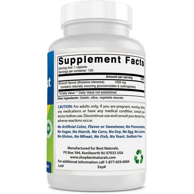l carnitine sprouts Best Naturals Broccoli Sprouts Extract 1000 mg, 120 Capsules,  Glucosinolates, Sulforaphane