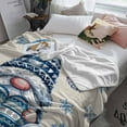 thumbnail image 3 of Hello Winter Throw Flannel Blanket 40x50In Blue Gnome Snowflake Glove Watercolor Super Soft Cozy Bed Blanket, Lightweight Plush Fuzzy Bed Throw for Bedroom Sofa Couch Living Room, 3 of 4