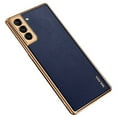 thumbnail image 1 of For Samsung Galaxy S21 Plue Blue Leather Soft Luxury Stream Plating Elegant Cover Case, 1 of 2
