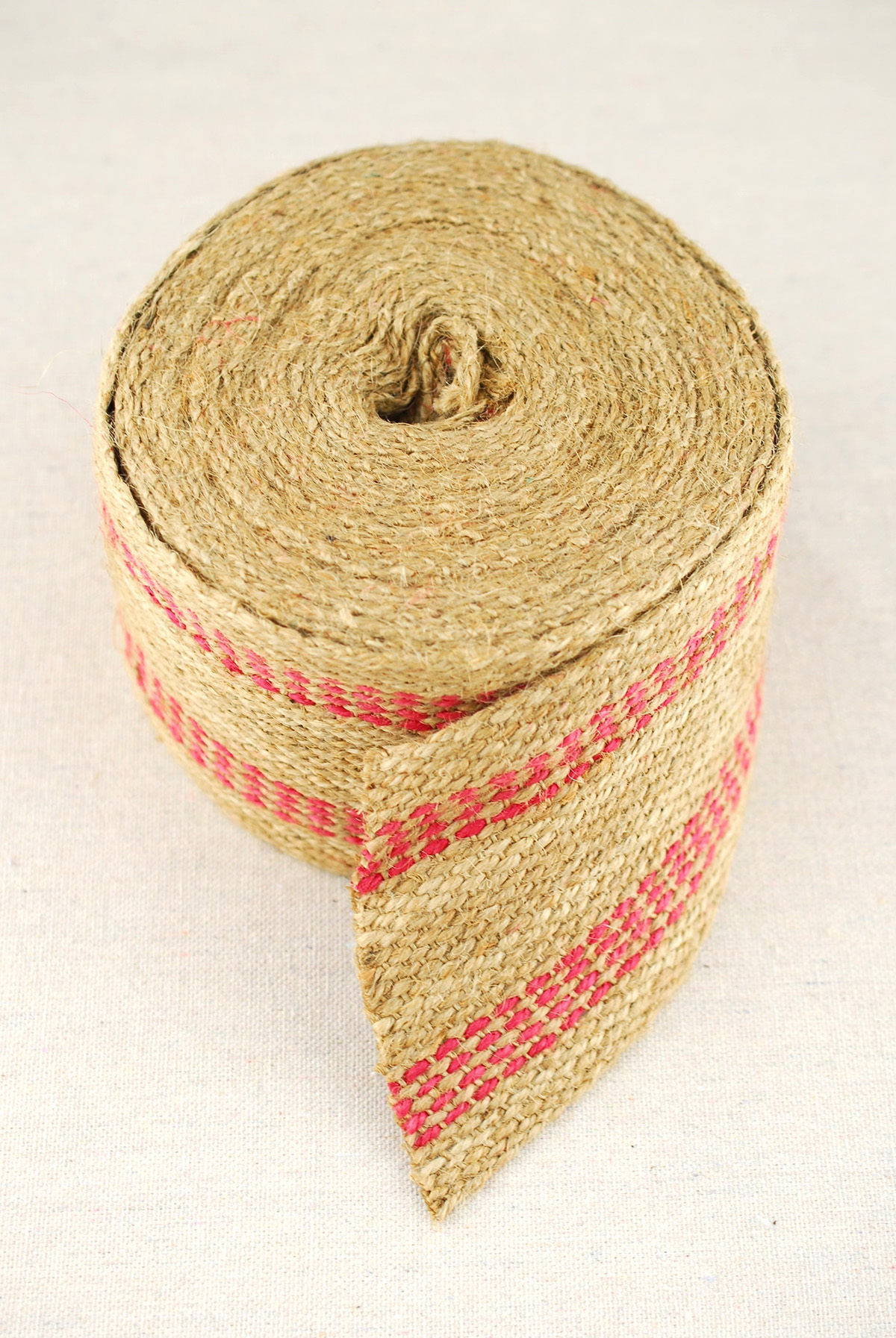Upholstery bing Red 3.5in. x 10Yds Natural Jute Yarn bing With