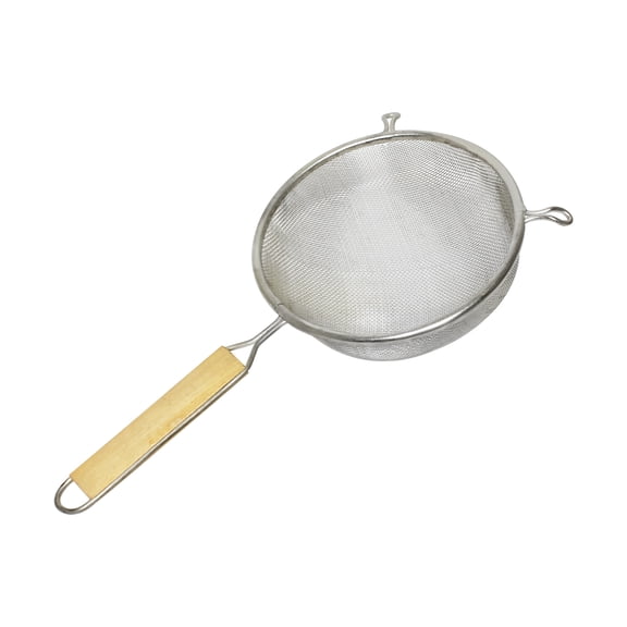 Excellante 8" strainer with wooden handle, single, fine, comes in each