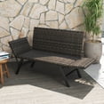 thumbnail image 4 of Costway Patio Convertible Sofa for 2 with Adjustable Armrests Metal Frame Wicker Couch, 4 of 10