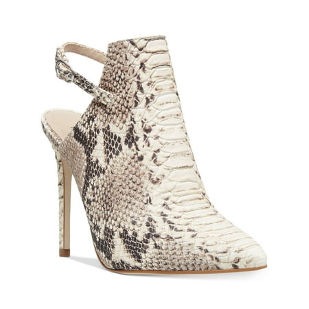 

STEVE MADDEN Womens Beige Snake Print Slingback Adjustable Strap Cushioned Daily Pointed Toe Stiletto Buckle Dress Shootie 5.5 M