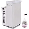 thumbnail image 1 of Hamper Rolling Tall Slim Hamper with Washable & Breathable Mesh Liner Waterproof & Dustproof Cart on Wheels (Beige), 1 of 8