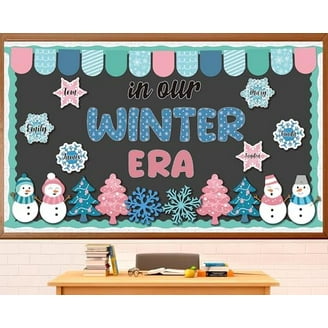 153 Pcs Let It Snow Winter Bulletin Board Kit – Snowflake Cutouts, Borders, & Glue Points