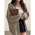 thumbnail image 4 of ZHaobin Oversize Cardigan Sweater Women Casual Loose Lazy Wind Korean Tops Vintage Long Sleeve Lady Simple Design Cardigan (Black,One Size), 4 of 6