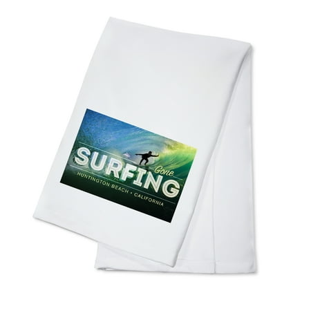 Huntington Beach, California - Surfer in Wave - Gone Surfing - Lantern Press Photography (100% Cotton Kitchen
