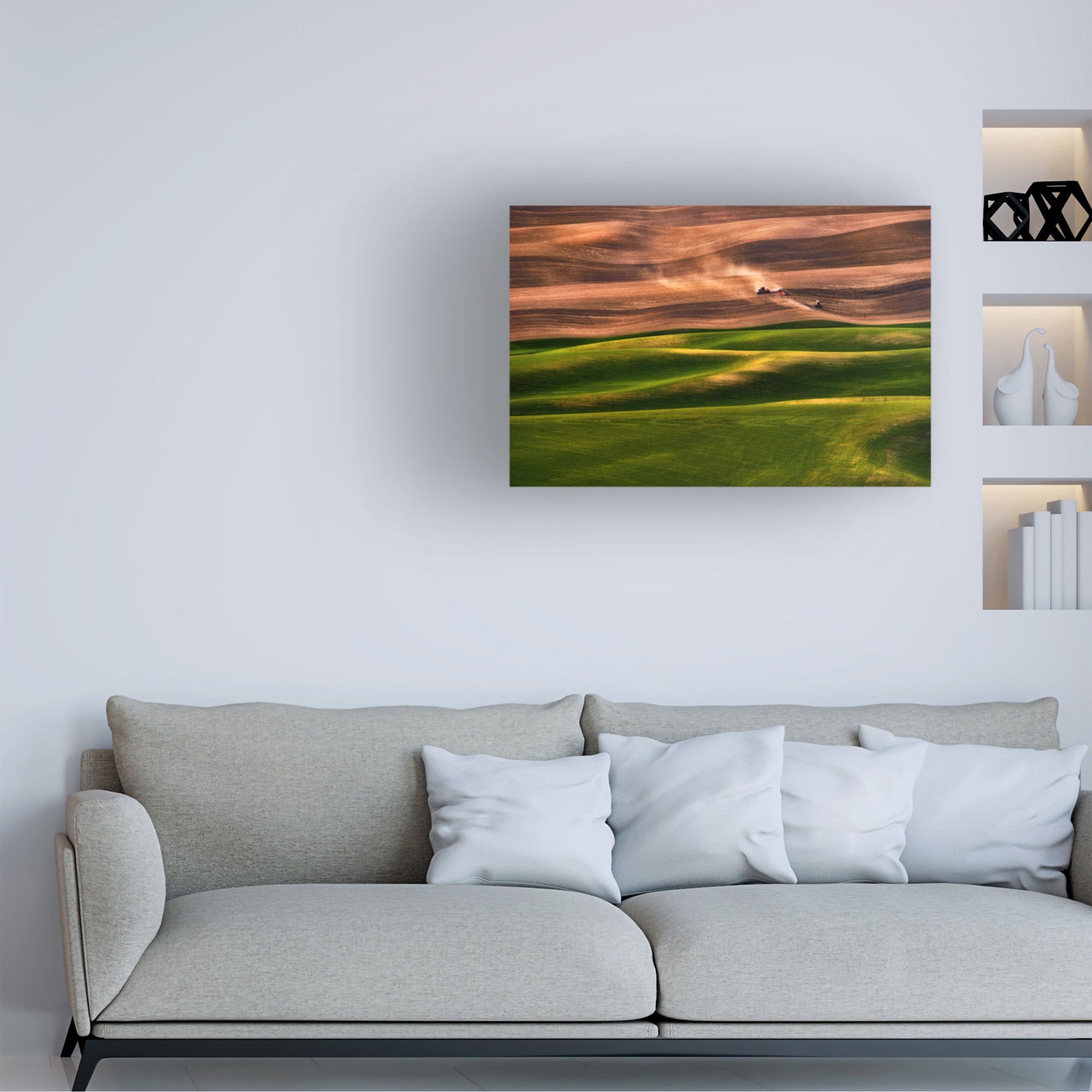 Canvas Wall Art - Lydia Jacobs 'Farmland' Wall Art for Living Room, Bedroom, or Office Décor by Trademark Fine Art - 47 x 30 Inches