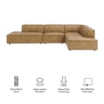 thumbnail image 3 of Restore 4-Piece Vegan Leather Modular L-Shaped Armless Sectional Sofa, 3 of 10
