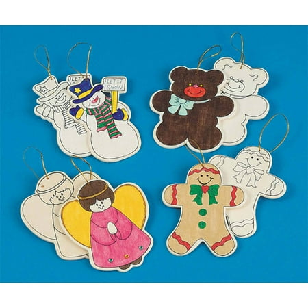 Unfinished Wooden Christmas Ornaments, Pack of 48