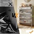 thumbnail image 7 of LUCKHAO Shoe Cabinet Minimalist Slim Vertical with 2 Storage Drawers, 3 Flip Drawers, Adjustable Shelves, 7 of 7
