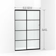 thumbnail image 2 of Kohler 707614-8G79-BL 75.5 x 53.62 in. Elate Sliding Shower Door with 0.31 in. Thick Heavy Crystal Clear Glass & Rectangular Grille Pattern - Matte Black, 2 of 7
